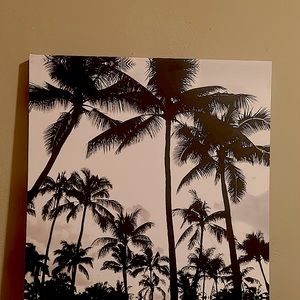 Black and white palm tree painting wall decor 😝